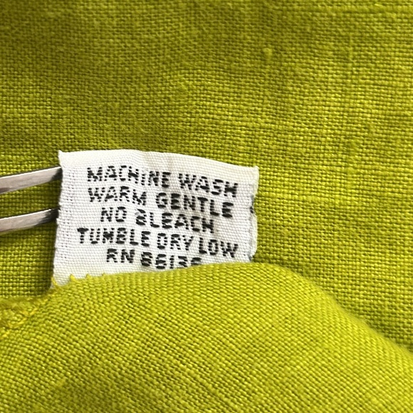 Bryn Walker Fran Linen Round Neck Ruffle 3/4 Bell Sleeve Top Tunic - Picture 7 of 11